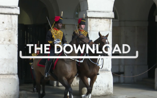 The King's Troop, Royal Horse Artillery take over as the monarch's guard