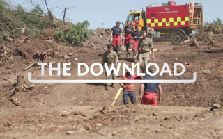 Firefighters and military in wales