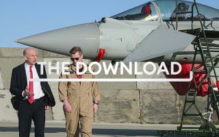 John Healey and Pilot walking