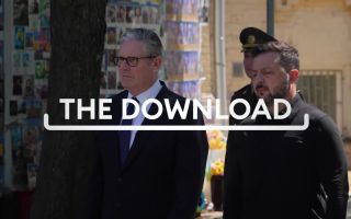 Starmer and Zelensky with Download graphic superimposed