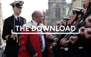 The crew of HMS Queen Elizabeth exercise the Freedom of Edinburgh