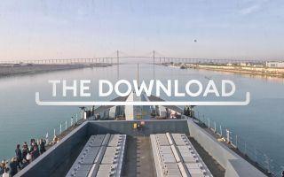 HMS Dragon transitions through the Suez Canal