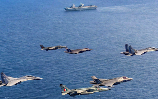 Indian Air Force (IAF) Sukhoi-30 MKIs and Jaguar aircraft exercised with UK's F-35B's under Operation Highmast