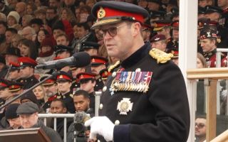 Former head of the British Army Sir Patrick Sanders speech at Sandhurst 16122024 CREDIT BFBS