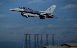 Fuel tank 96th Test Wing F-16 Fighting Falcon lifts off from the runway CREDIT US Air Force.jpg