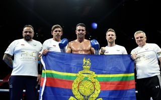 George Crotty celebrates win over Bahador Karami at the o2 arena CREDIT Queensberry Leigh Dawney DATE 25102025.jpg