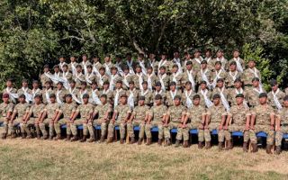 Gurkha gather for the Cap Badging Parade at the Infantry Training Centre in Catterick (Picture BFBS)