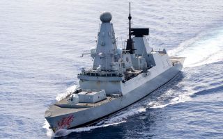 HMS Dragon close to Cyprus as seen from the ships wildcat helicopter 250326 CREDIT MOD