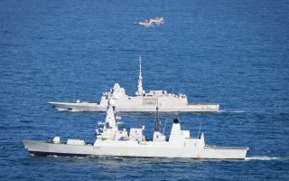 HMS Duncan and FS Aquitaine during Enhanced Vigilance Activity, Neptune Strike (Picture: MOD)