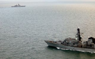 HMS Somerset shadowing Russian vessels over the Christmas period