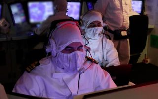 HMS DRAGON simulates evading missile strikes in the Eastern Mediterranean 050525 CREDIT MOD