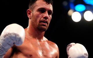 IMAGE ID 2YTNH8B George Crotty celebrates victory against Dylan Courtney (not pictured) at the OVO Arena Wembley, London NO REUSE CREDIT PA Images Alamy .jpg