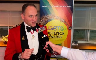 Lt Gen Sir Charlie Stickland, a senior Royal Marine, at this year's LGBTQ+ awards 241024 CREDIT BFBS