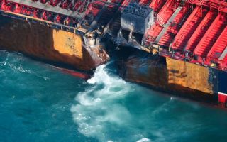 A tanker carried around 220,000 barrels of jet fuel in separate cargo tanks when it was struck (Picture: Reuters)