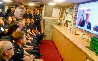 PM call with crew of HMS Tamar 27102024 CREDIT HMS Tamar