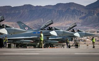 Royal Air Force 6 Squadron Typhoons at Nellis Air Force Base during Exercise Red Flag 25 