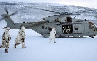 Royal Marines Royal Navy Merlin Mk4 helicopter on Operation Clockwork CREDIT MOD
