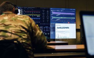Soldiers deployed on Exercise Army Cyber Spartan