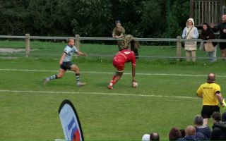 The Army's Niumata Corivuka touches down over the whitewash to draw the scores level with ten minutes left to play (Picture: BFBS)