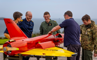 The Banshee jet was destroyed by the crew of a Wildcat helicopter using a Martlet missile CREDIT ROYAL NAVY
