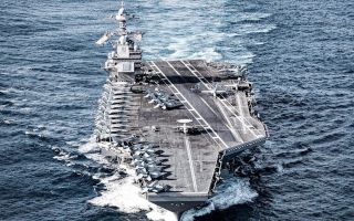 Aircraft carriers, like the USS Gerald R Ford, usually want lots of open sea around them