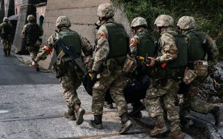 Ukrainian recruits being trained on Operation Interflex