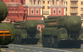 YARS 24 intercontinental ballistic missiles during Russia's Victory Parade (Picture: Kremlin)