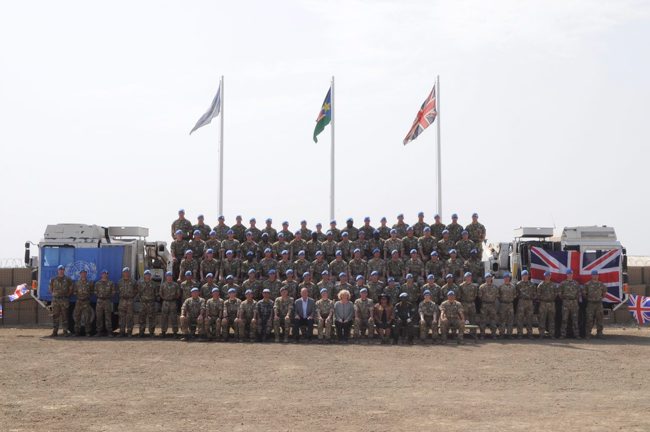 UK troops were awarded medals for the United Nations Mission in South Sudan