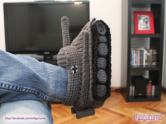 Tank Me Later: Panzer Pattern Slippers 
