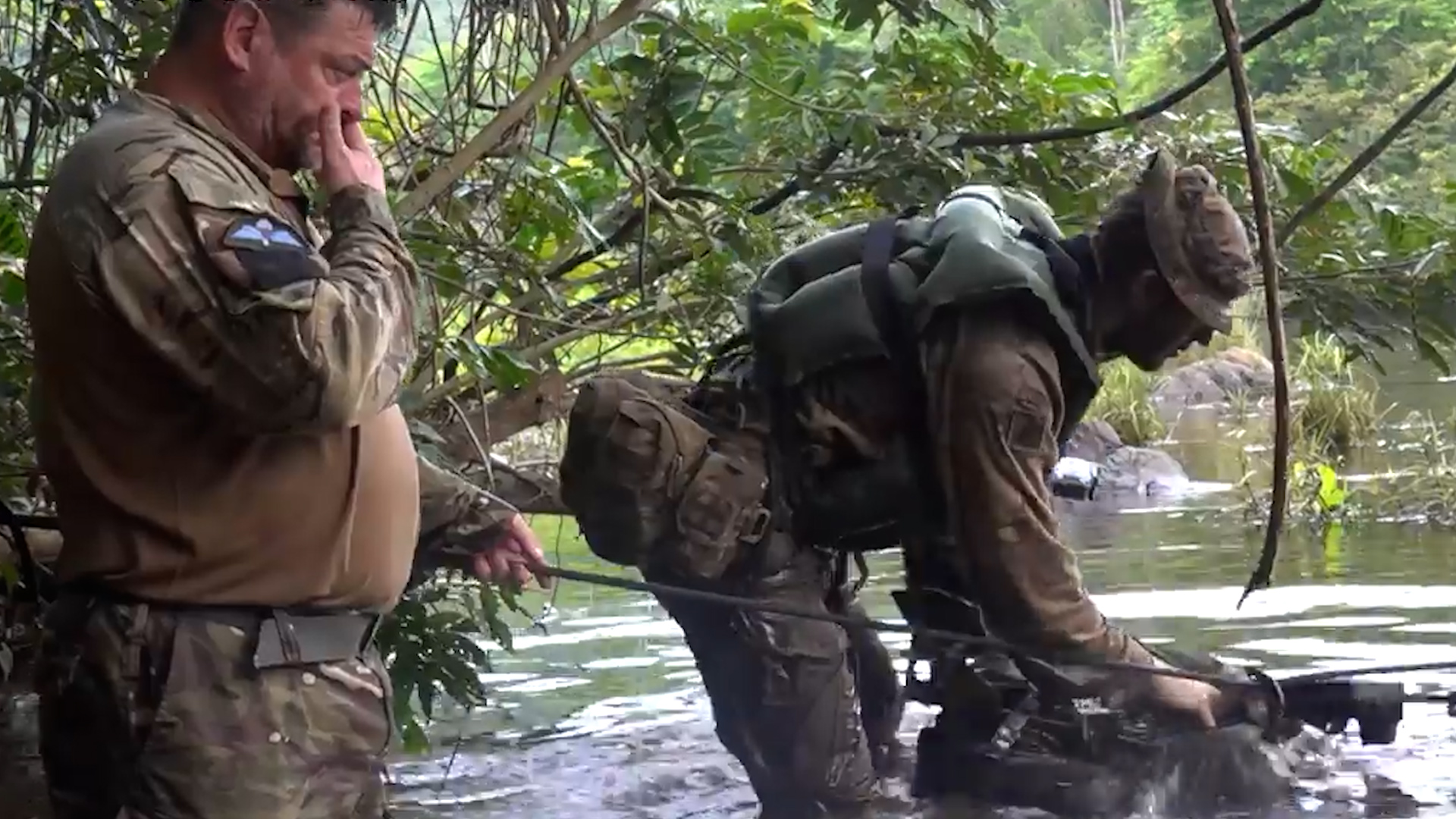 crossing the macal river on jungle operations training in belize 210623 CREDIT BFBS.jpg