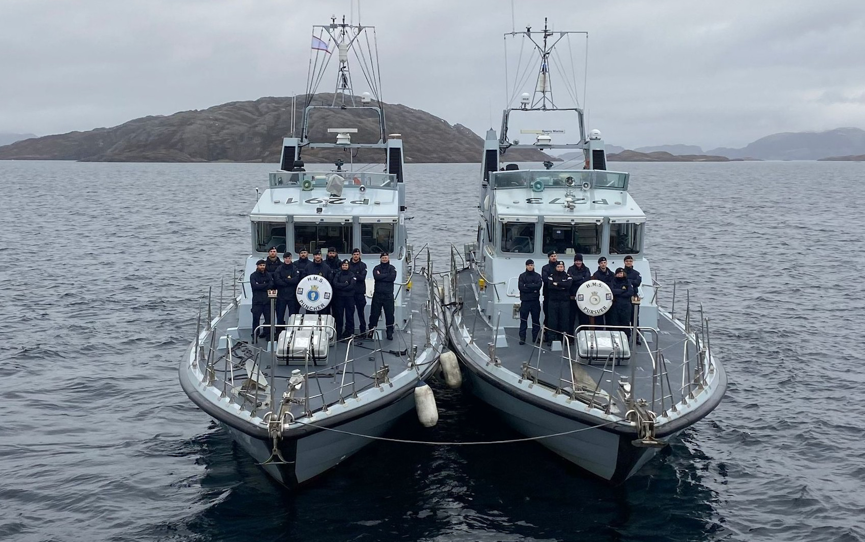Four P2000 boats have crossed the Arctic Circle on their way north to join Exercise Joint Warrior (Picture: HMS Puncher). 
