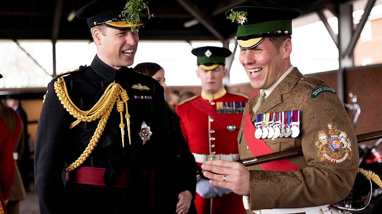 the prince of wales wearing a shamrock on st patricks day CREDIT MOD 17.03.23.jpg