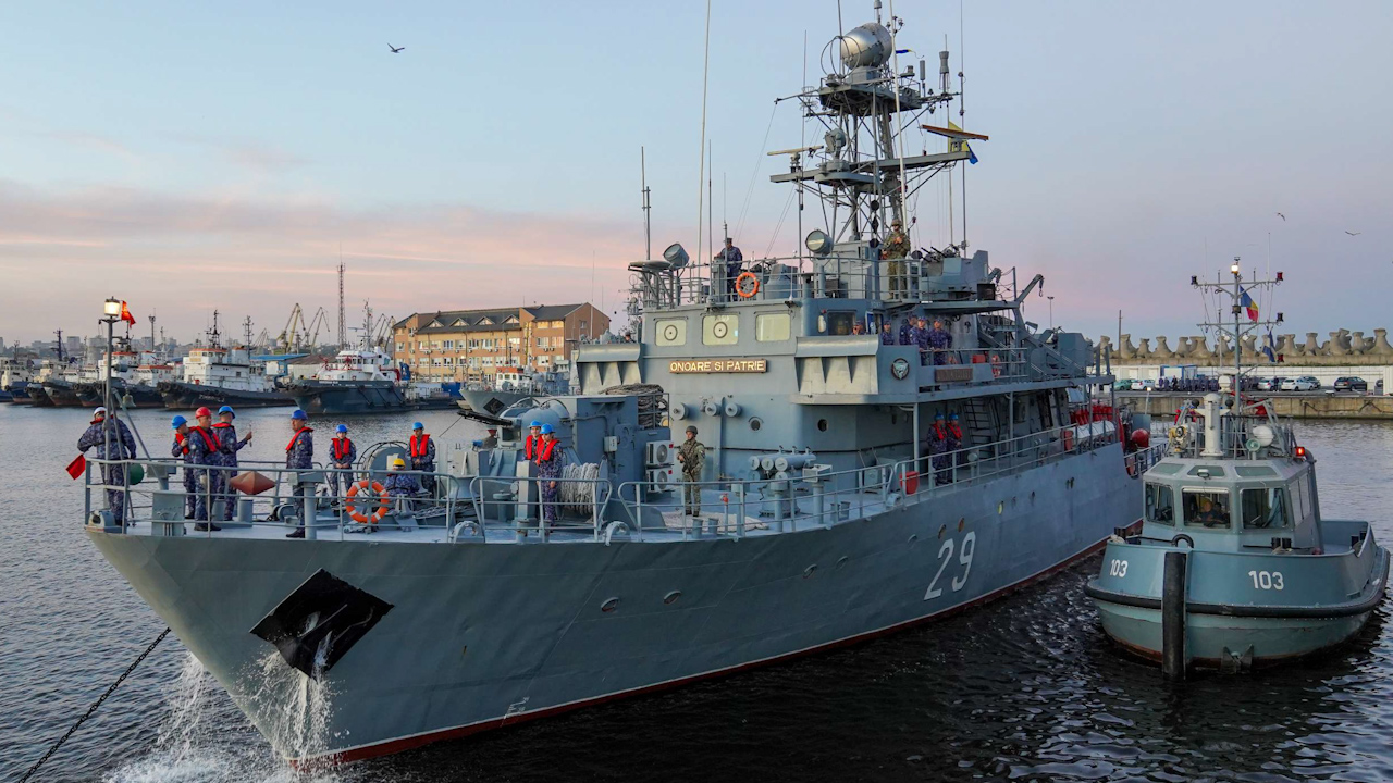 The Romanian Lieutenant Dimitrie Nicolescu is returning to the Black Sea for Exercise Poseidon 24, two years since she was struck by a mine in the region (Picture: Nato Allied Joint Force Command Naples)