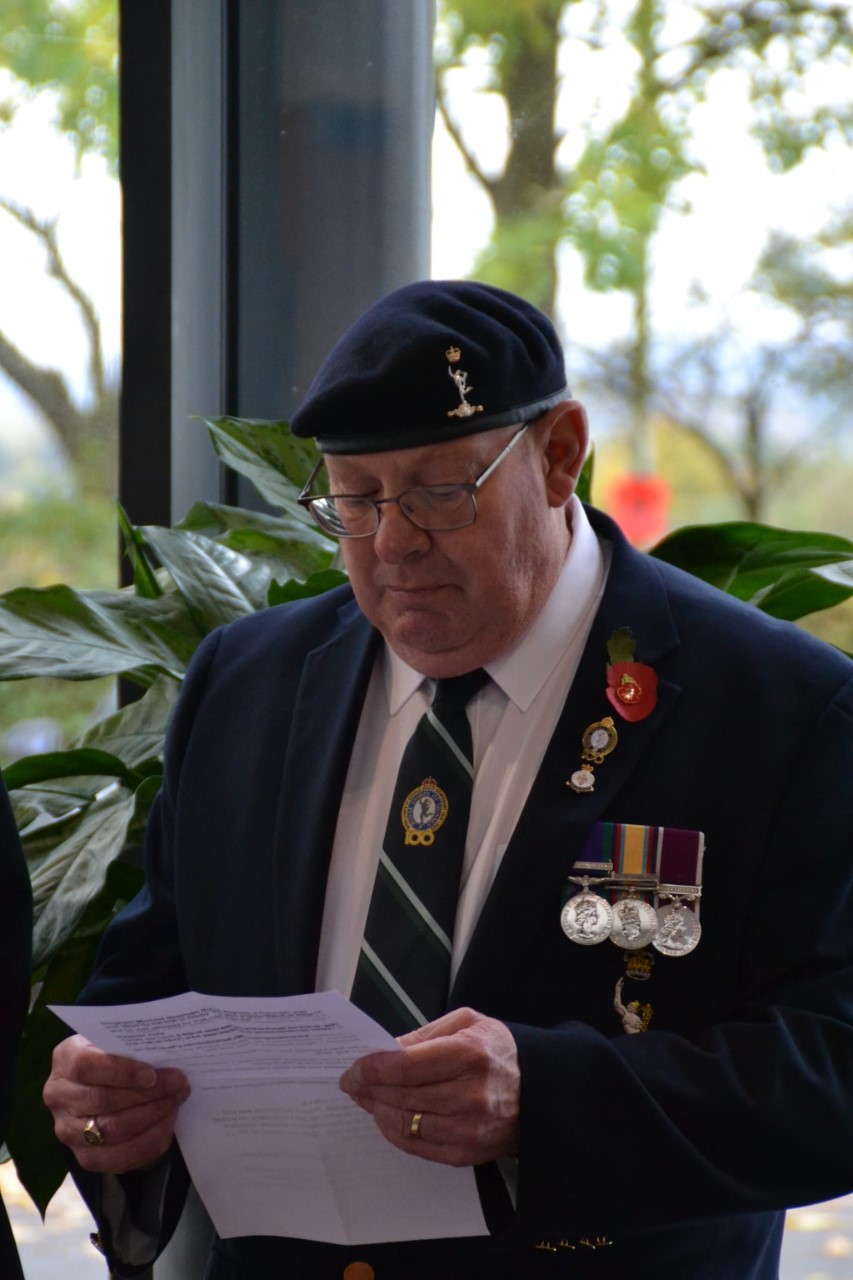 Ken Jones during remembrance service.