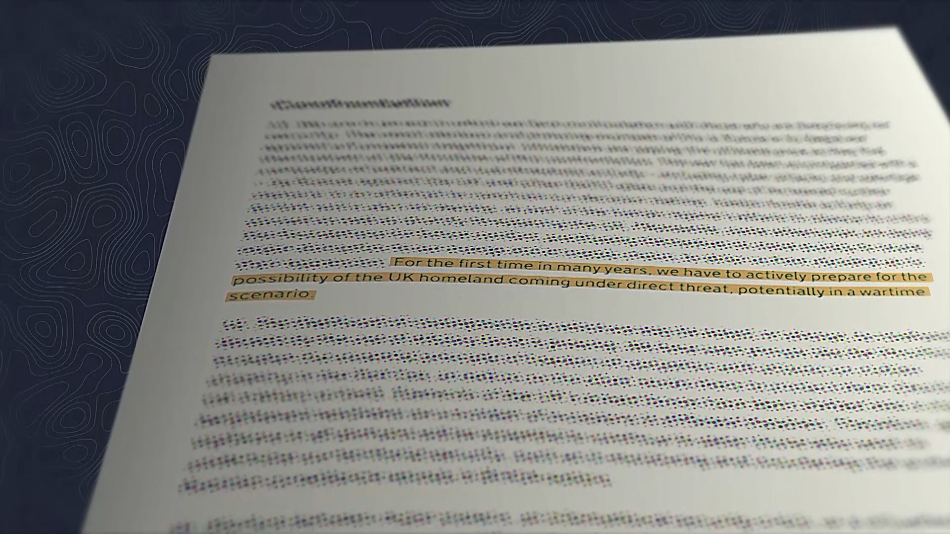 'For the first time in many years, we have to actively prepare for the possibility of the UK homeland coming under direct threat, potentially in a wartime scenario', the latest national security strategy suggests 