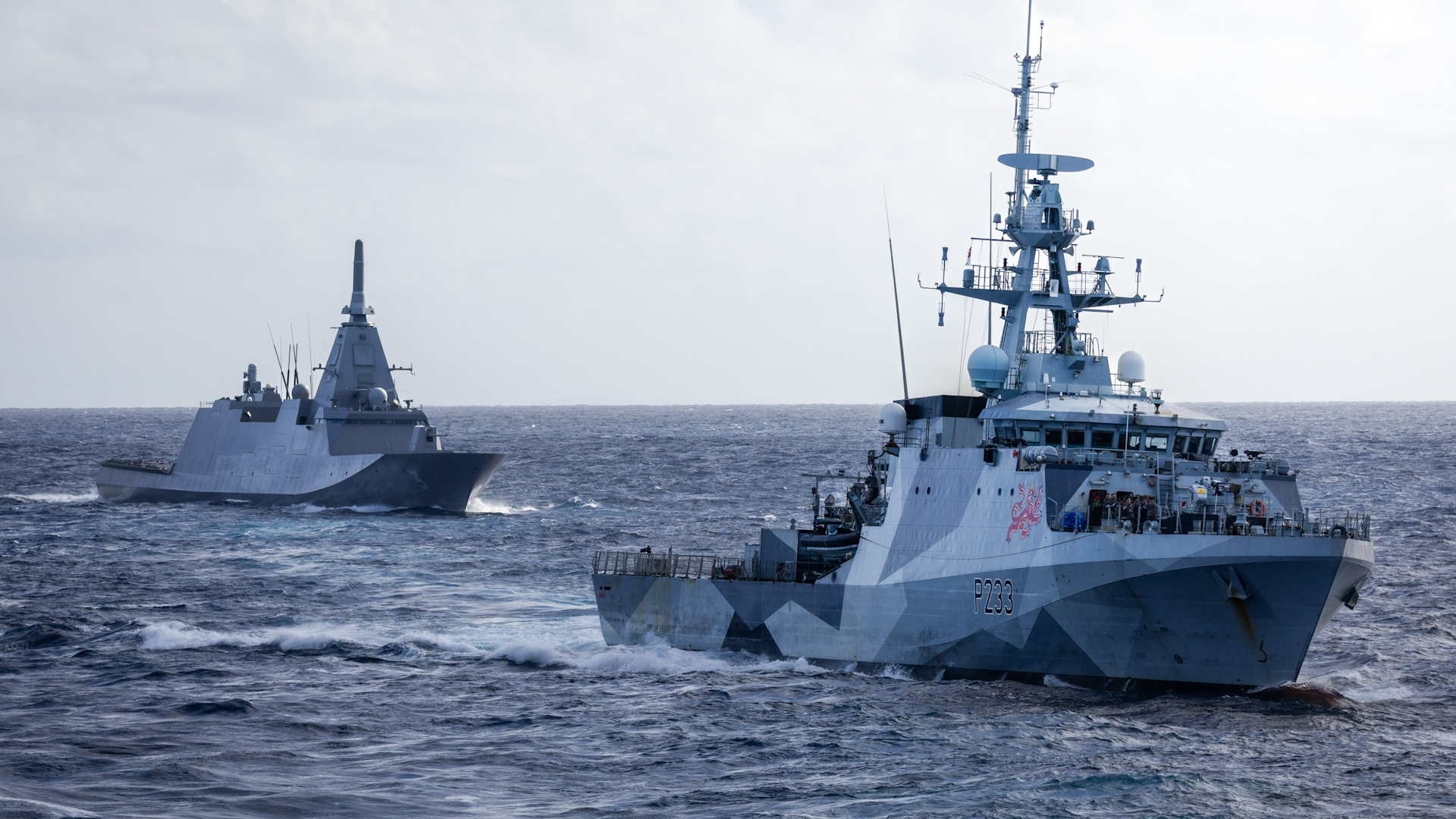 In an exercise first, Japan, the UK and Australia have trained together in a joint trilateral exercise ahead of a fleet review (Picture: Joint Operations Command)