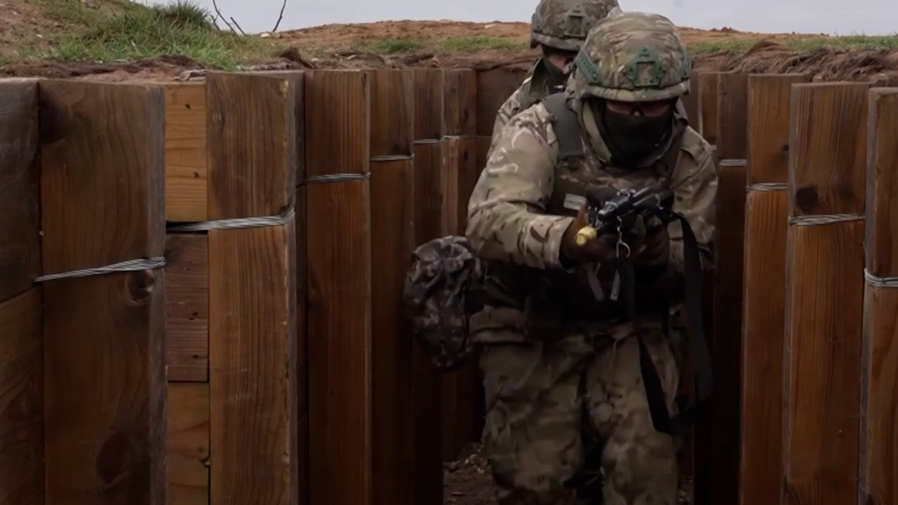 ukrainians training in trenches on op interflex 
