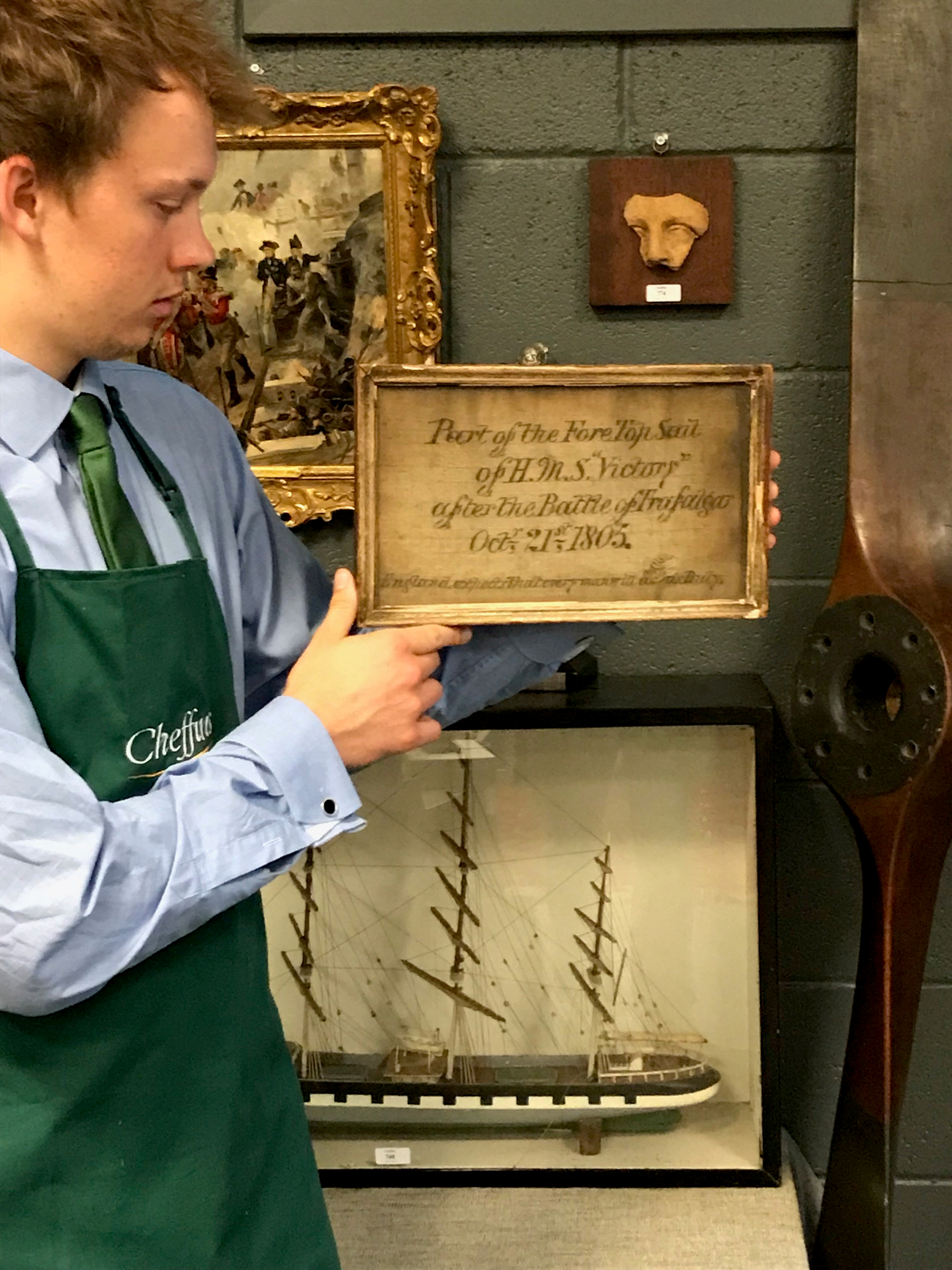 A patch from the historic warship HMS Victory is set to go on sail for the first time ever