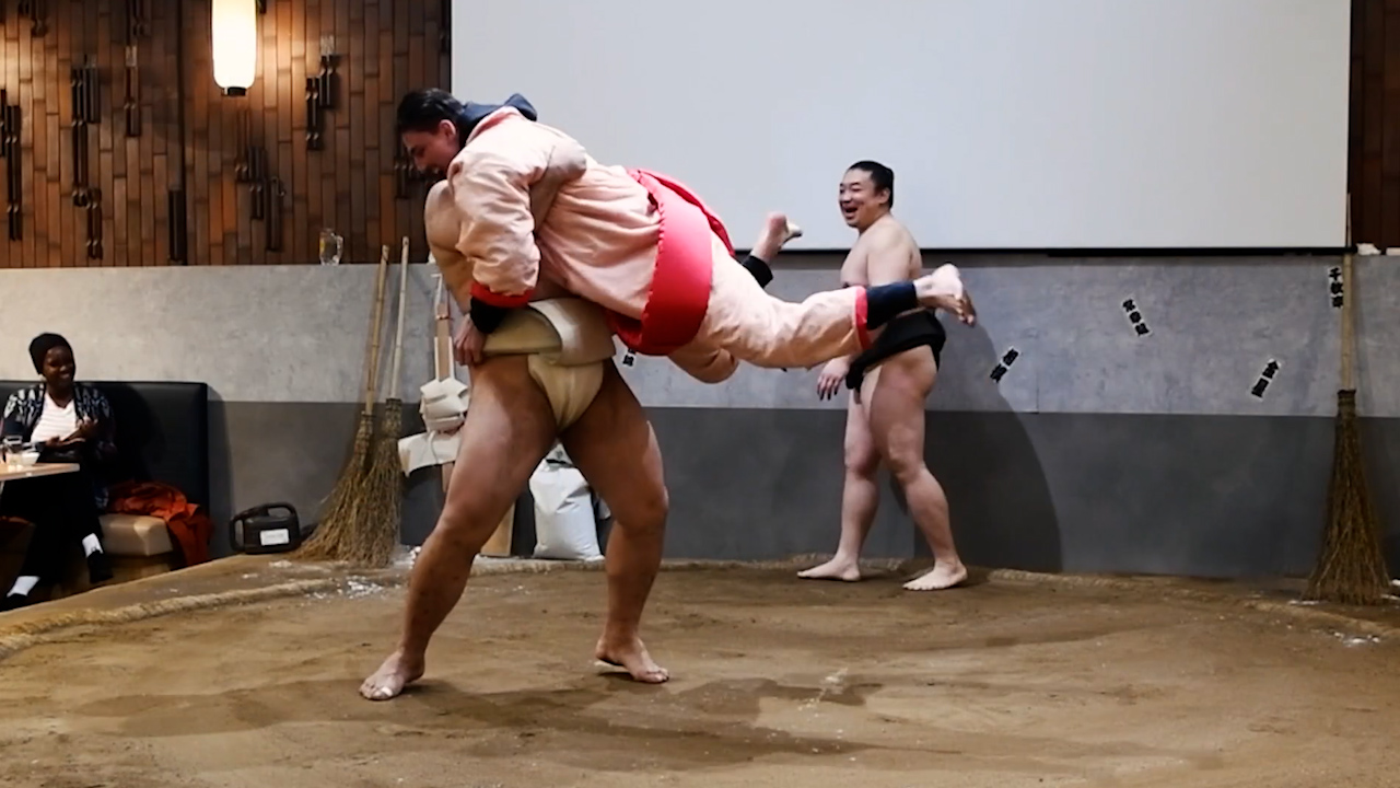 US Navy personnel have tried their hand at Sumo wrestling during their visit to Tokyo (Picture: US Department of Defense).