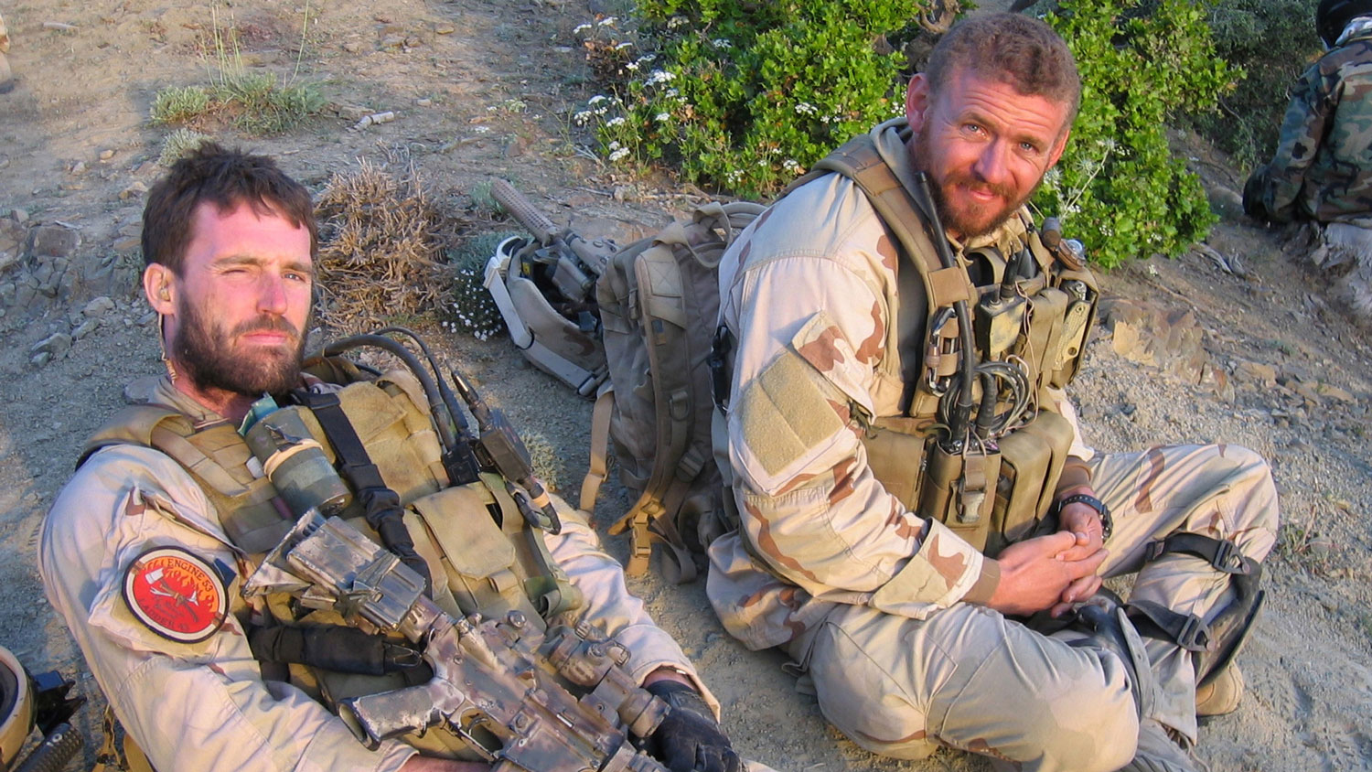 US Navy SEAL Lt Michael P. Murphy and Petty Officer 2nd Class Matthew G. Axelson, photographed in Afghanistan in 2005 CREDIT US Department of Defense