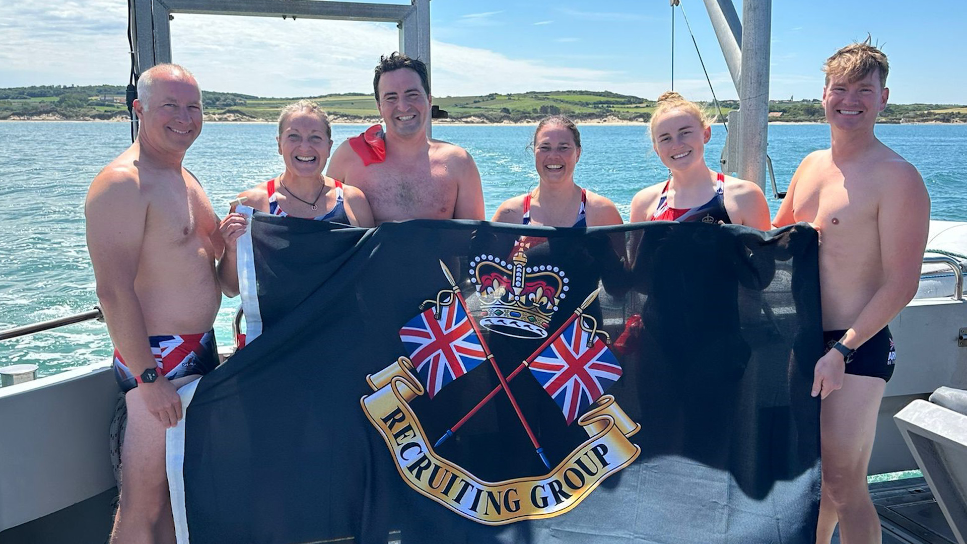Volunteers from the Land Warfare Centre and the British Army Recruiting Group swam the Channel to raise thousands for military veterans (Picture: Army Benevolent Fund)