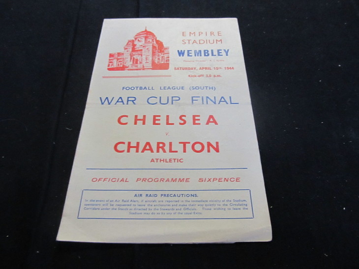 War Cup Final 1944 Programme