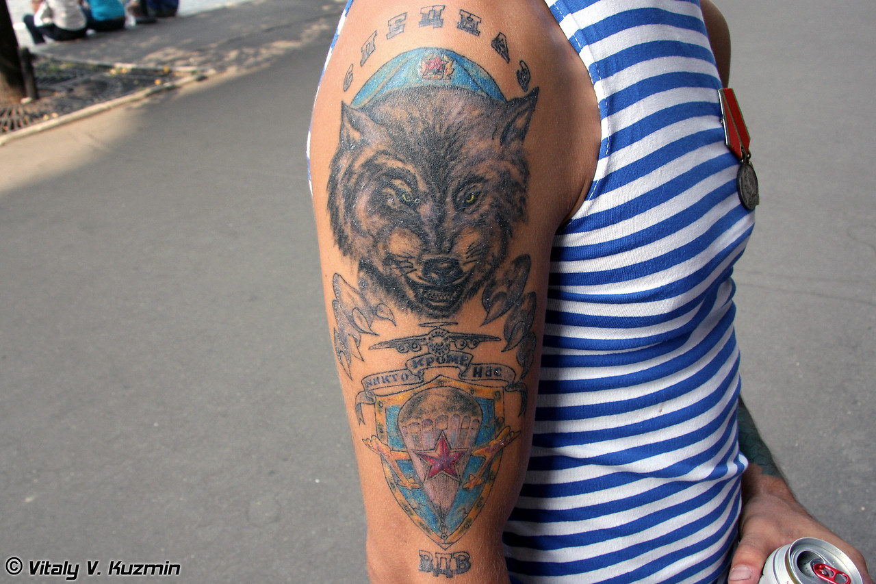 VDV Spetsnaz tattoo saying "No One But Us" Copyright Vitaly Kuzmin