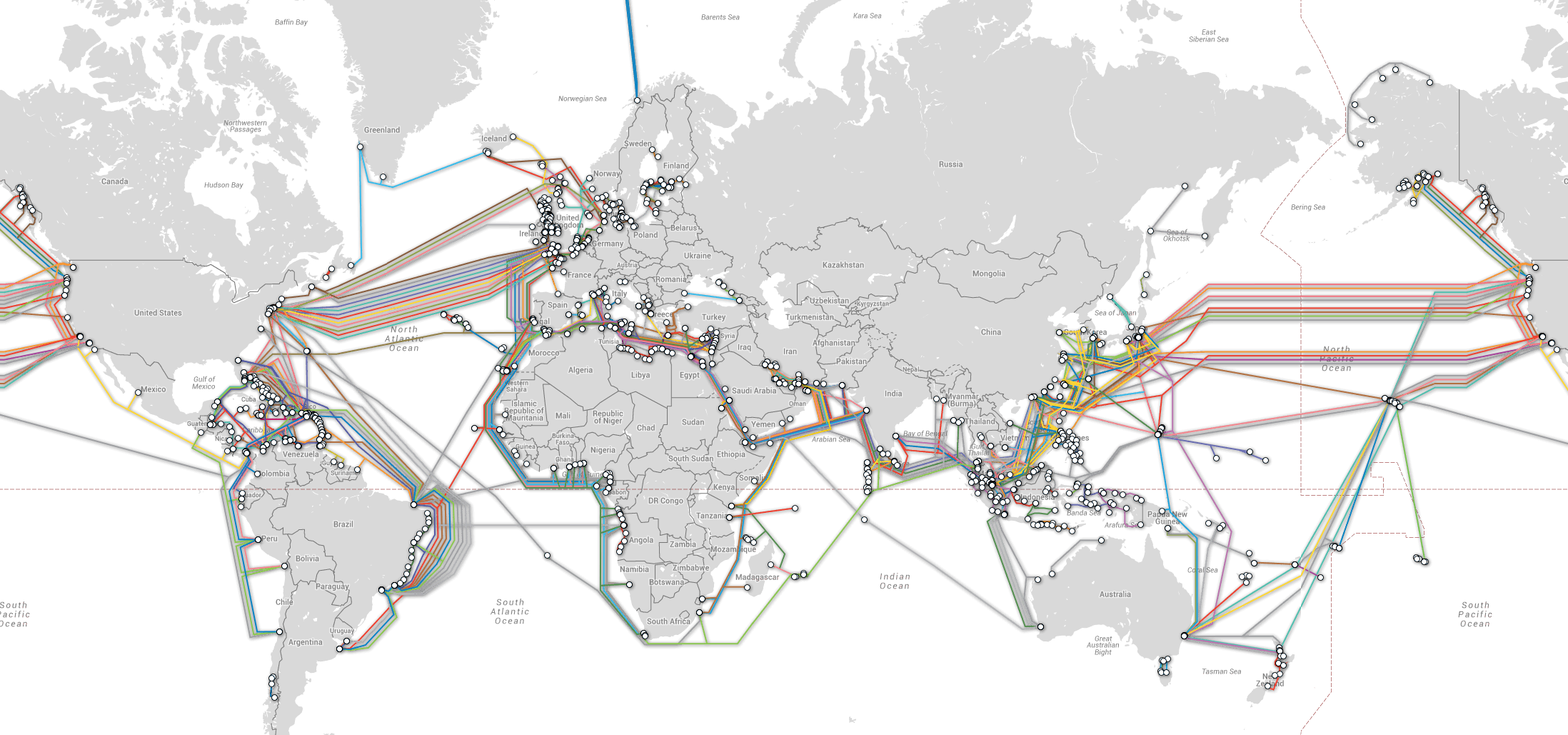 Underwater Submarine Cables.