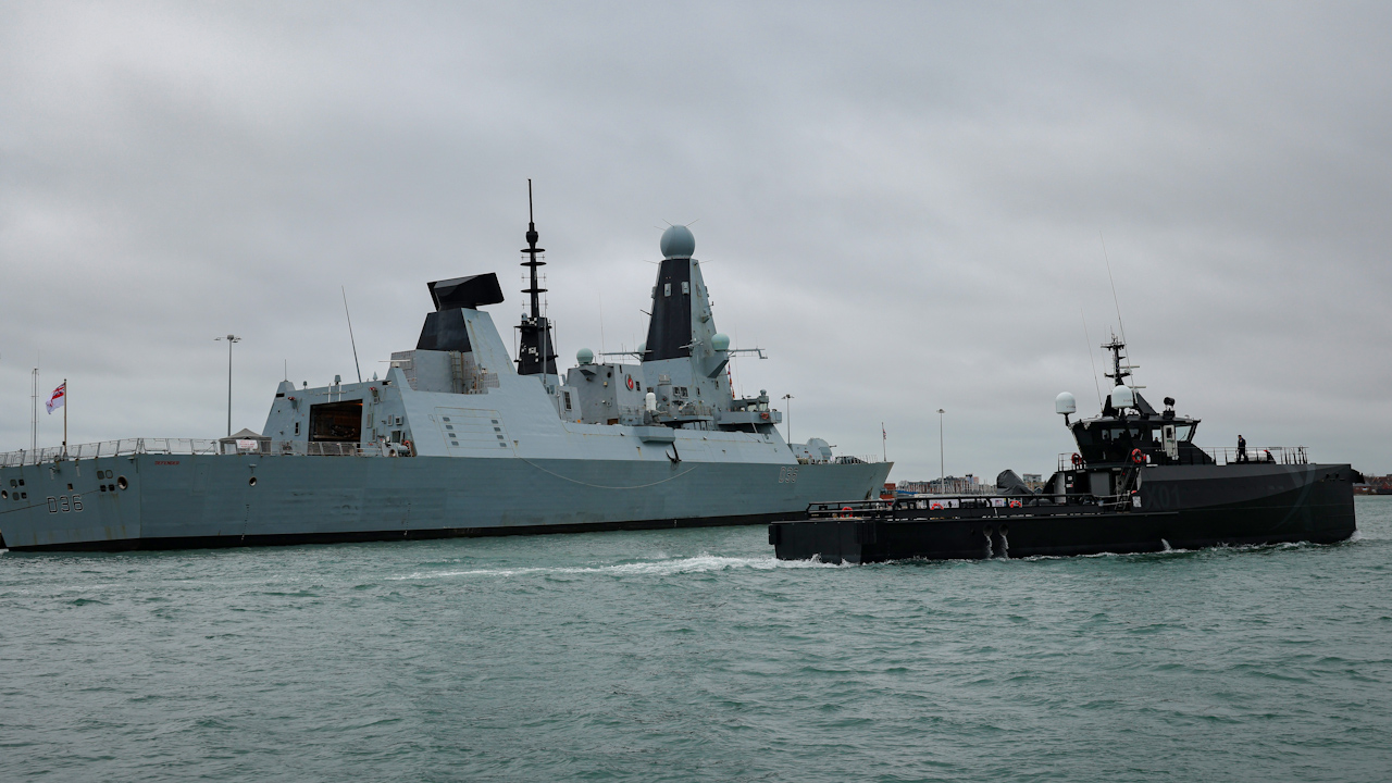 The Royal Navy's new XV Patrick Blackett had its first outing on the waters (Picture: Royal Navy).